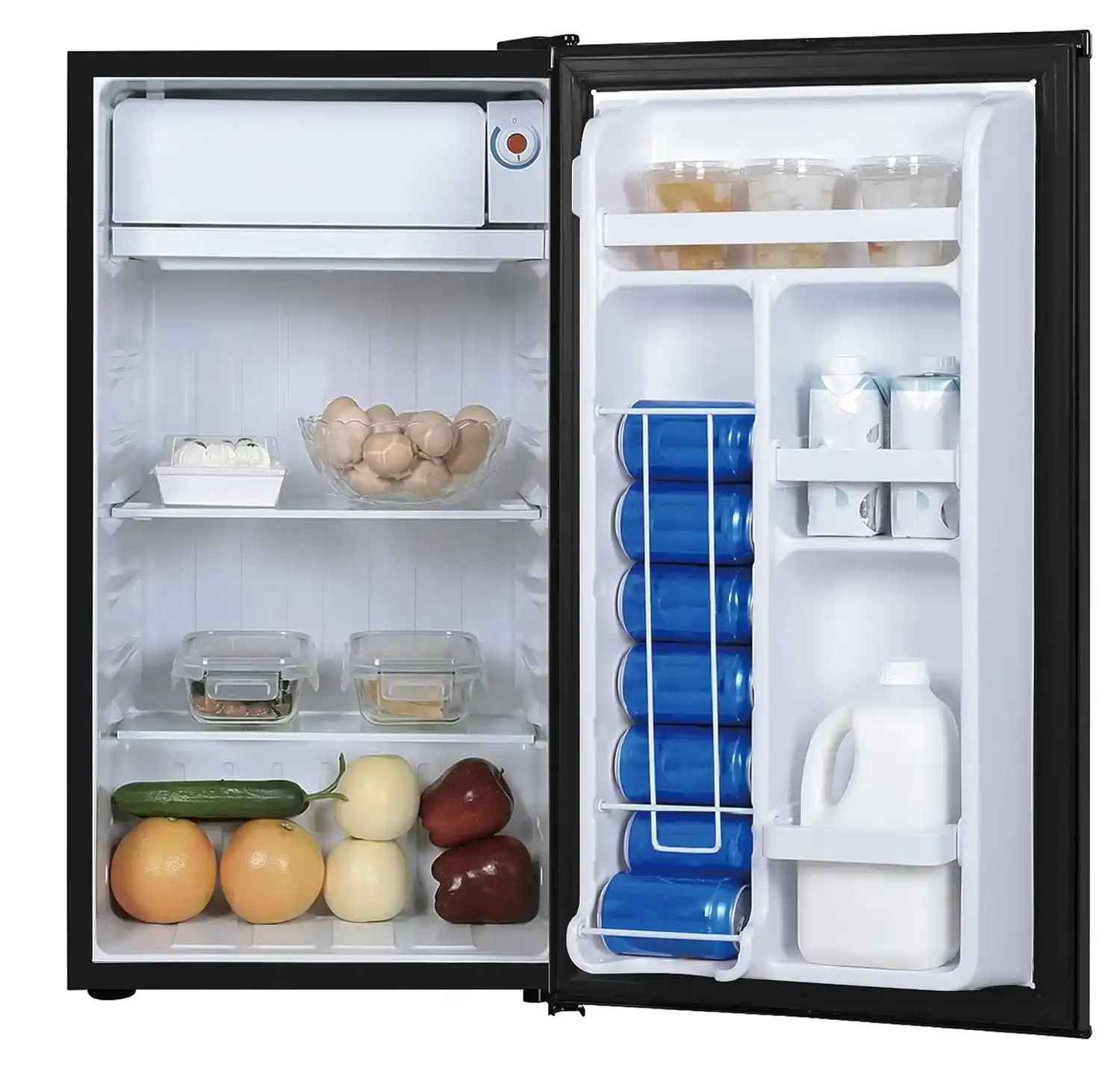 Compact Single Door Mini Refrigerator – Modern Black Finish
