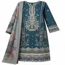 Elegant Teal Embroidered Kurta Set with Dupatta