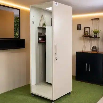 Modern Full-Length Mirror Wardrobe Cabinet with Lock
